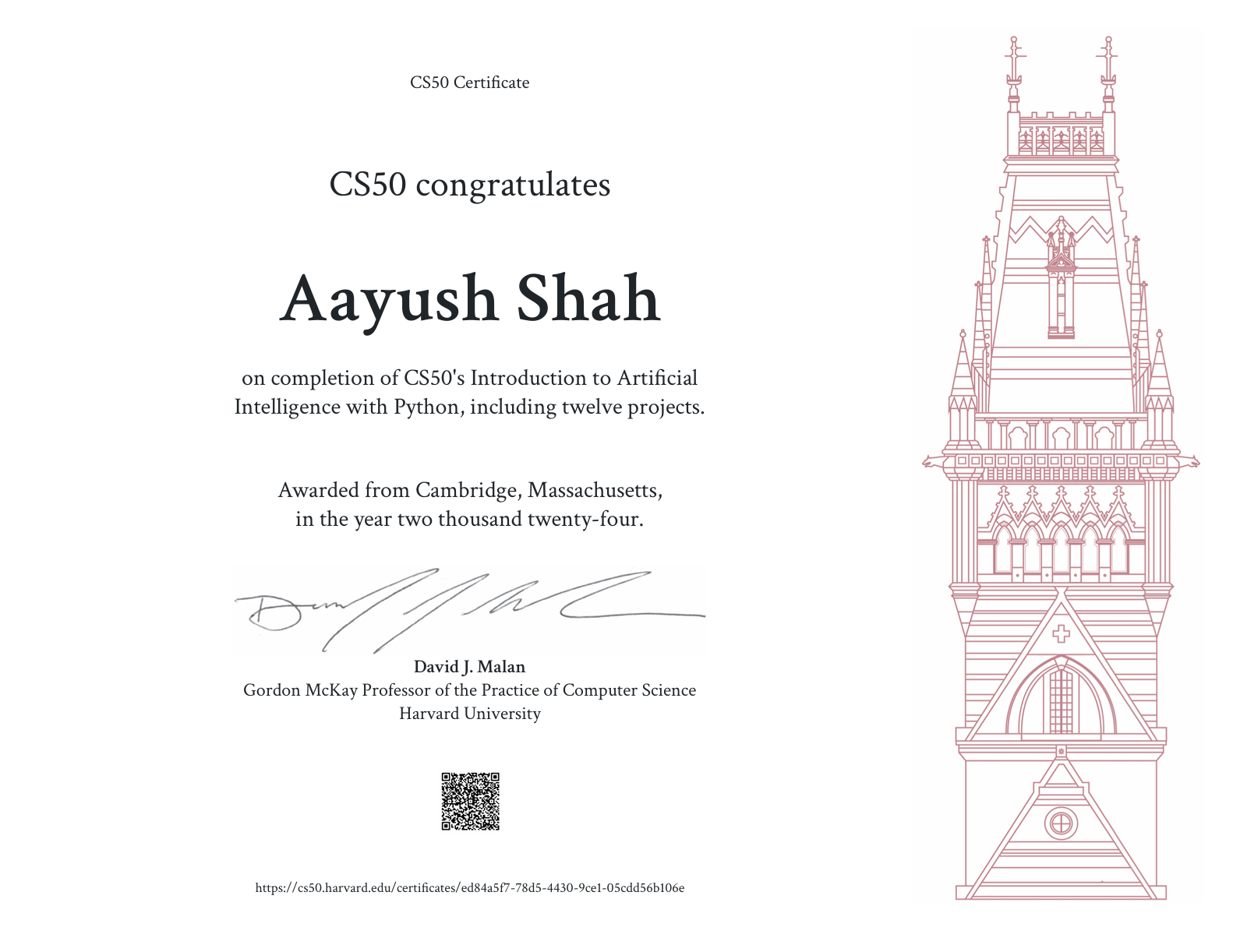 CS50AI Certificate